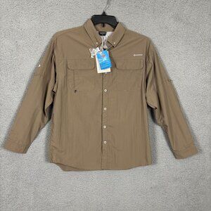 Naviskin Mens Lightweight Long Sleeve Shirt Button-Up  Medium Brown NWT's